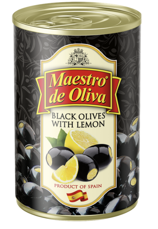 Маслини Maestro De Oliva з лимоном з/б 280 г